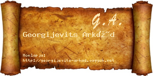 Georgijevits Arkád névjegykártya